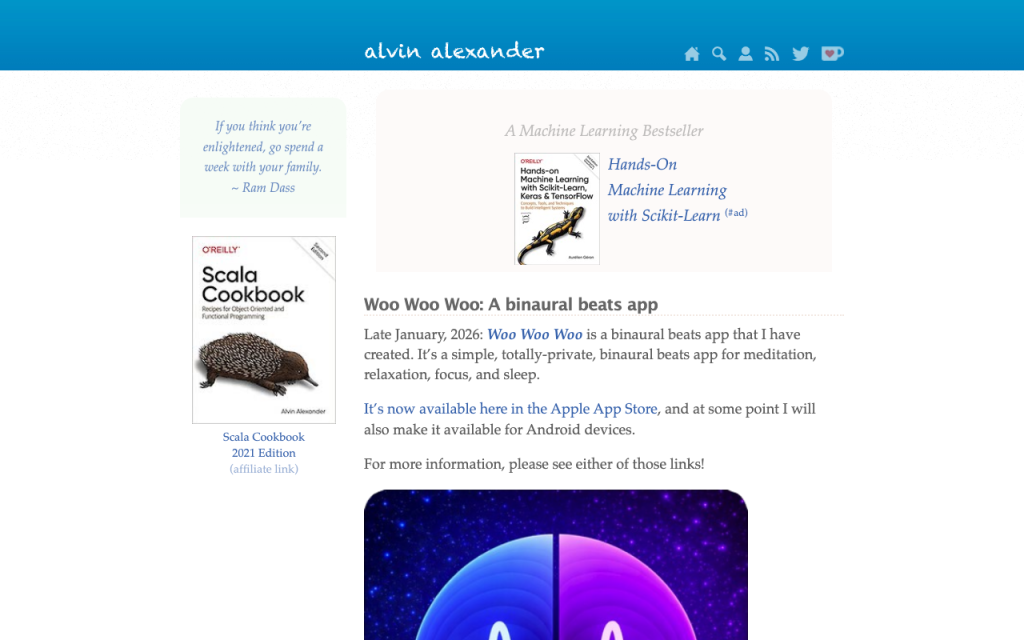 Alvin Alexander's Scala Blog website