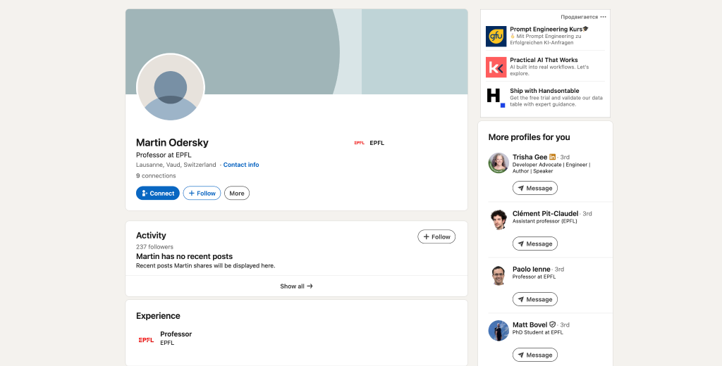 Martin Odersky LinkedIn profile