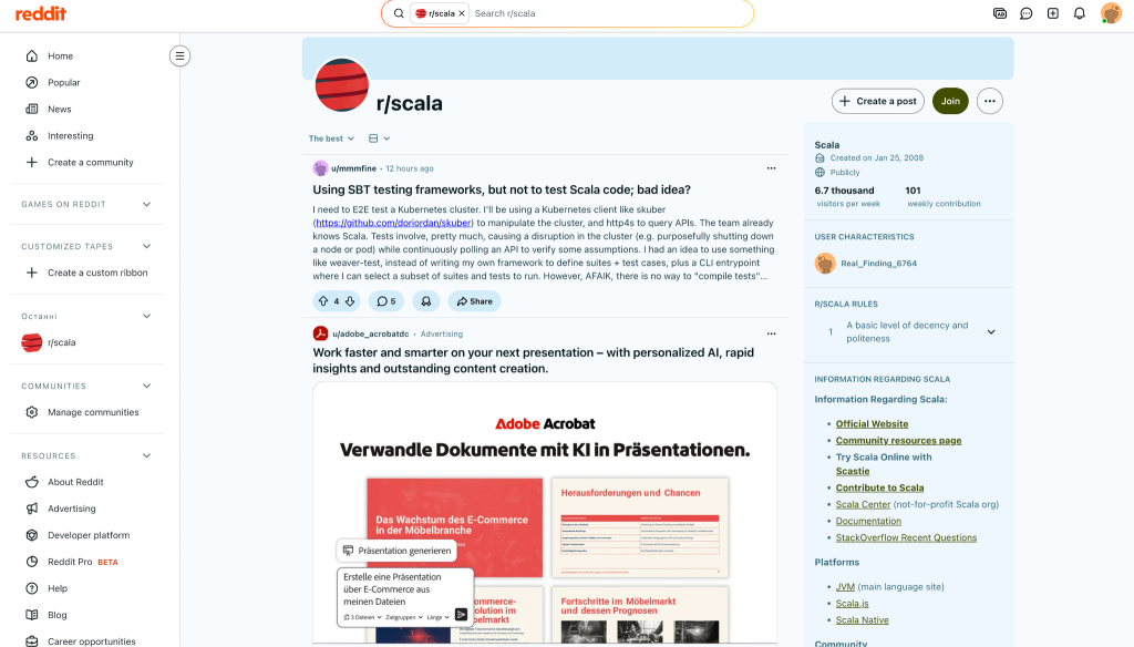 Reddit r scala website