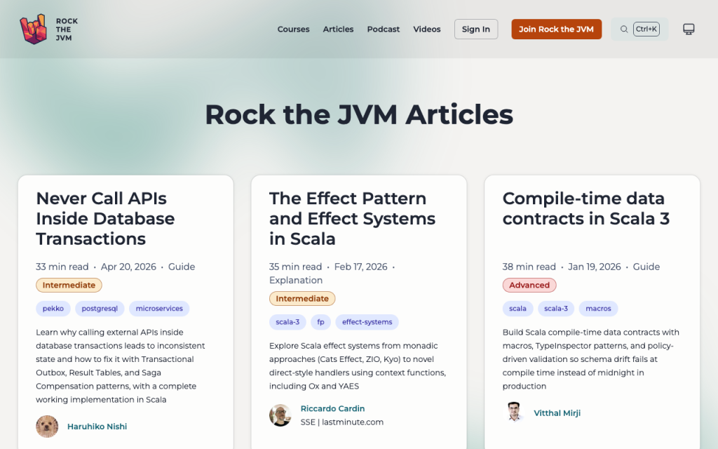 Rock the JVM Blog website
