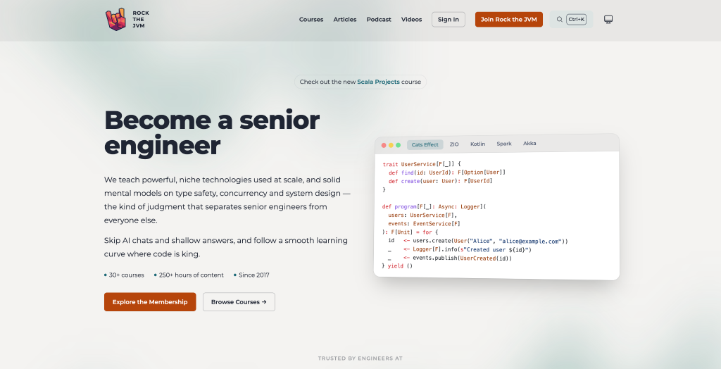 Rock the JVM website