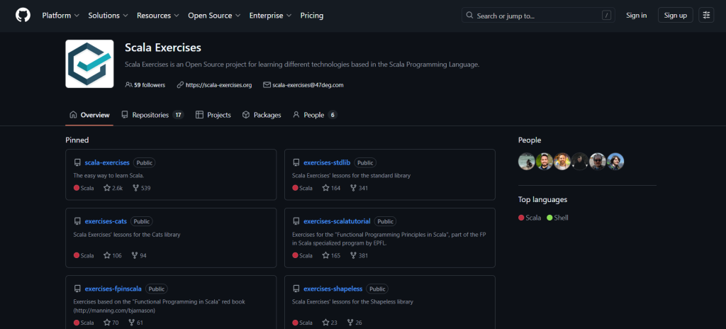 Scala Exercises website