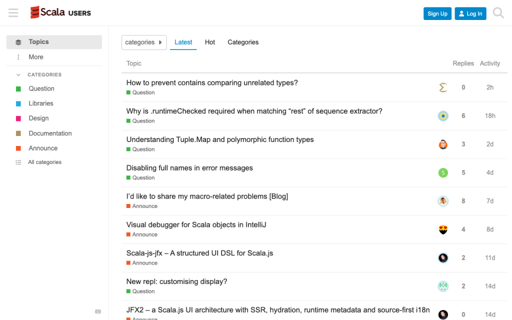 Scala Users Discourse website